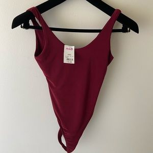 Madrag thong bodysuit in Maroon NWT